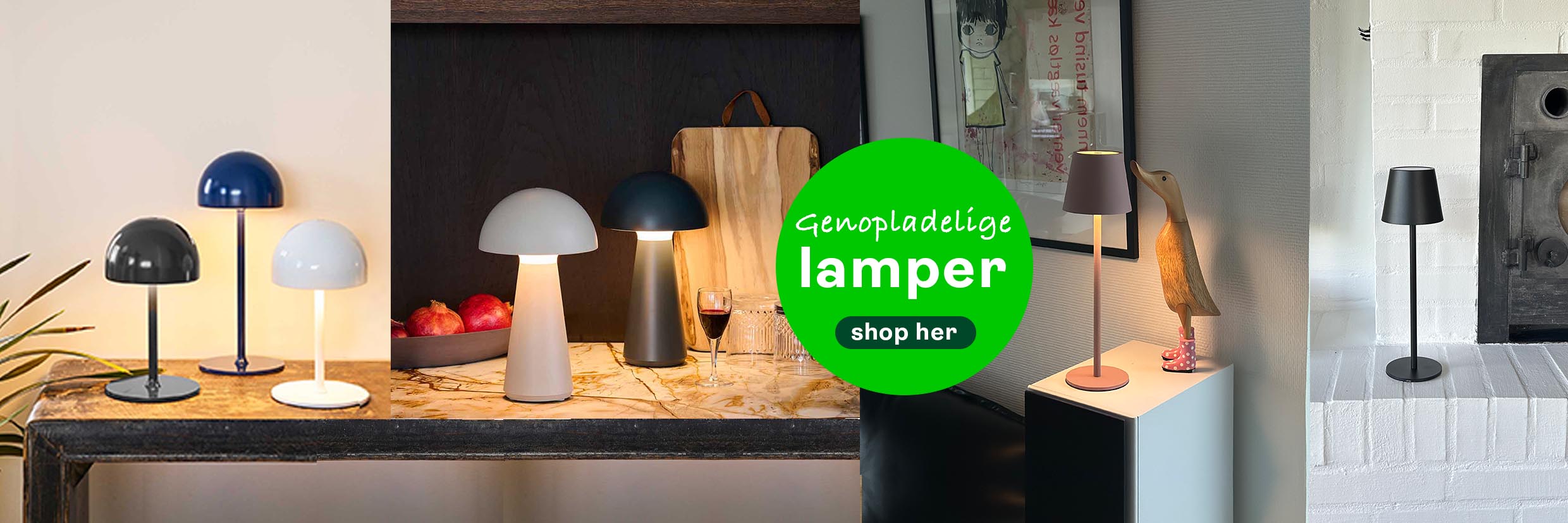 Genopladelige lamper okt 24